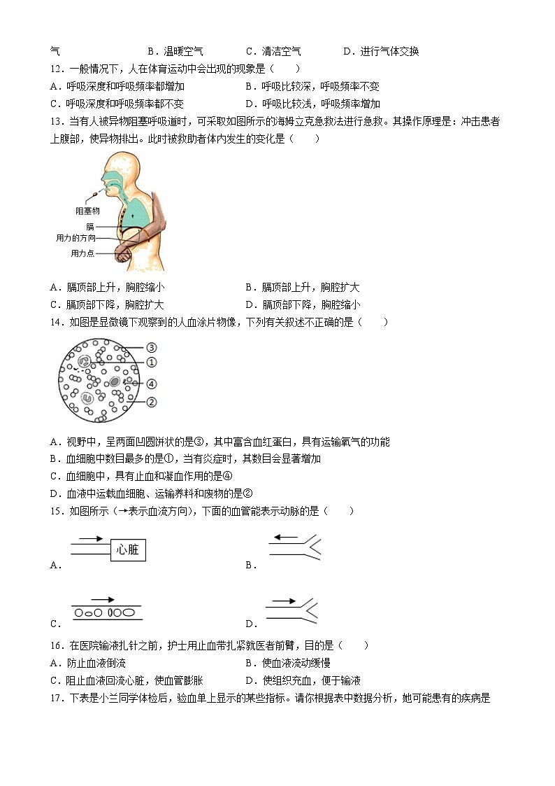 65，四川省宜宾市第二中学校2023-2024学年七年级下学期期中生物试题02