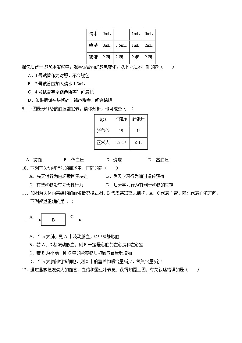 生物（广州卷）（考试版）A4第3页