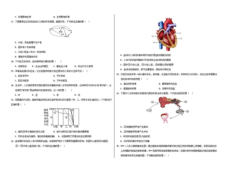 生物（南京卷）（考试版）A3第2页