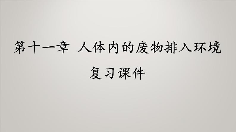 2024年七年级生物下册课件苏教版-第十一章 人体内的废物排入环境（复习课件）01