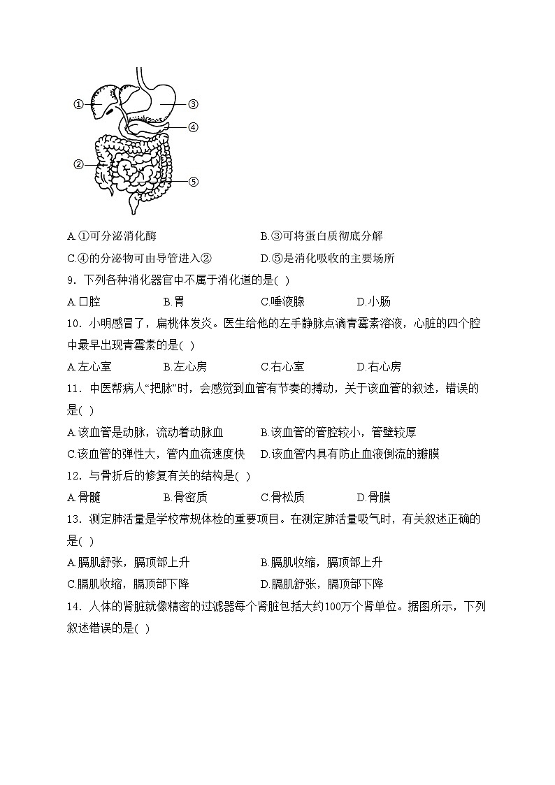 河南省商丘市2024年学业水平考试生物试卷(含答案)第2页