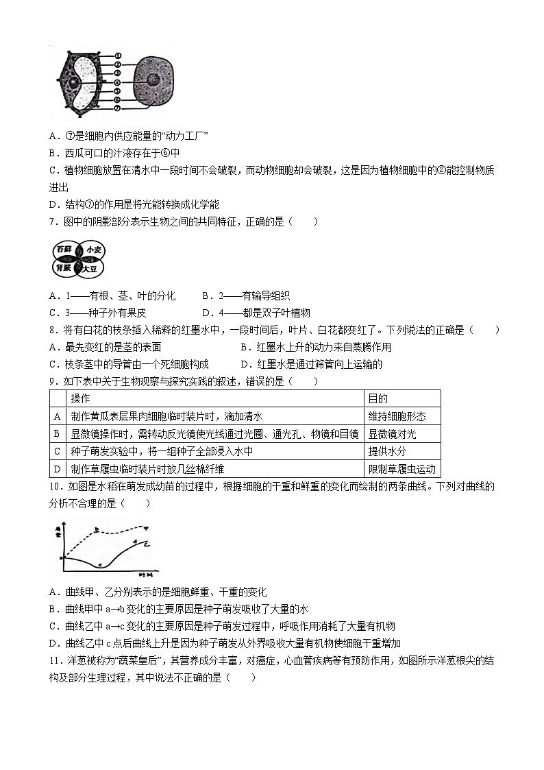 山东省聊城市文轩初级中学2023-2024学年八年级下学期第一次月考生物试题第2页