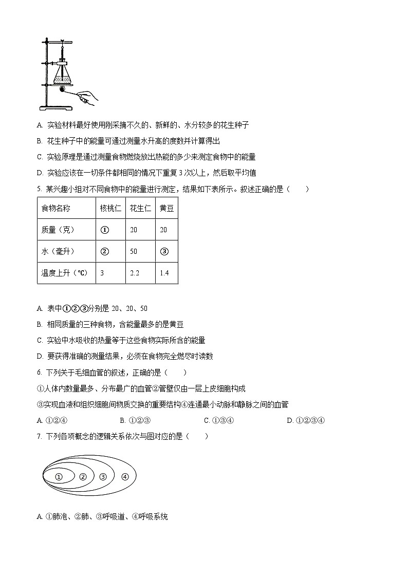 辽宁省锦州市太和区2023-2024学年七年级下学期期中生物试题（原卷版+解析版）02
