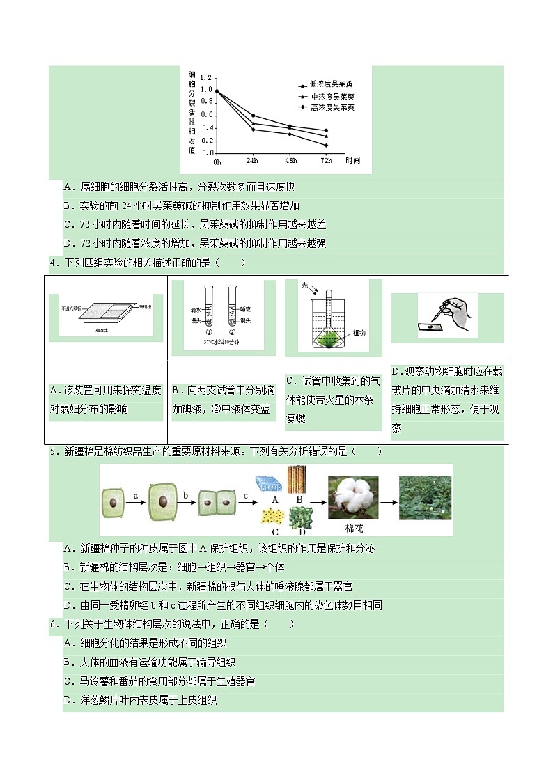 2024年中考第三次模拟考试题：生物（陕西卷）（考试版）第2页