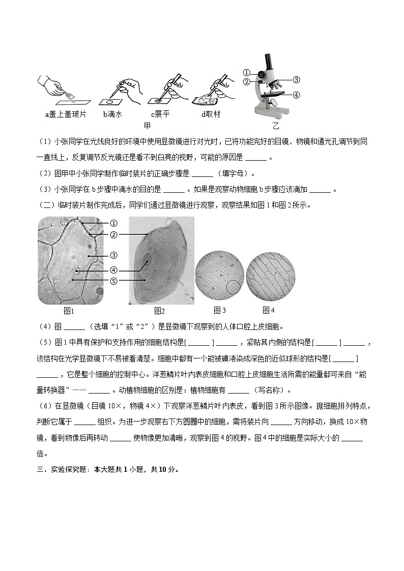 2024年江苏省宿迁市中考五模生物试卷03