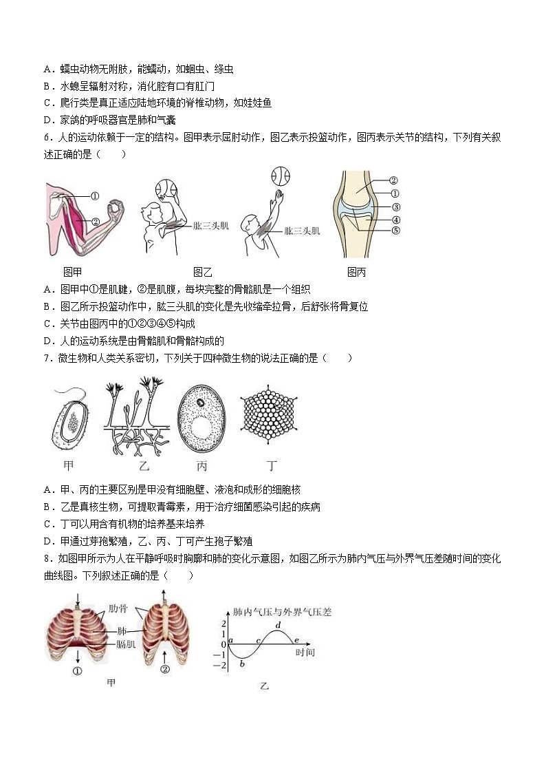 2024年山东省济南市东南片区中考二模生物试题02