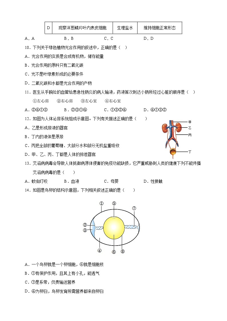 2024年中考考前押题生物必刷卷（南通卷）（含答案解析）第3页