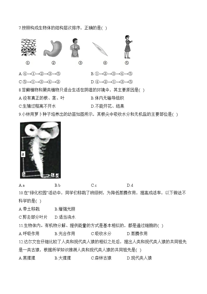 2024届中考生物模拟五月冲刺卷 【海南专用】第2页