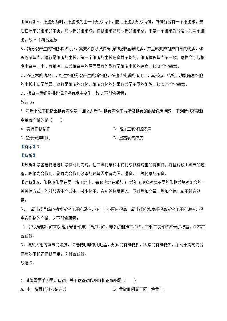 2024年河南省洛阳市中考一模生物试题（解析版）第3页