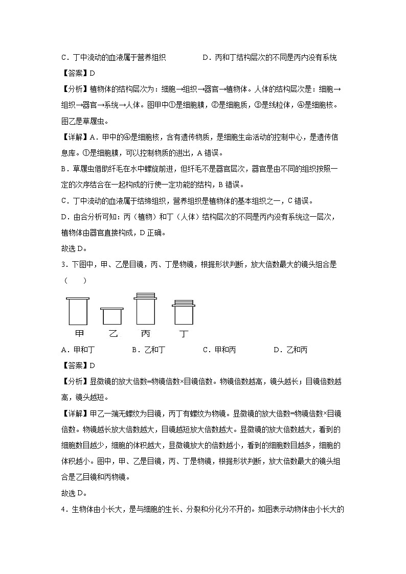 生物：卷05-备战2024年中考生物全真模拟押题卷（深圳卷）（解析版）02