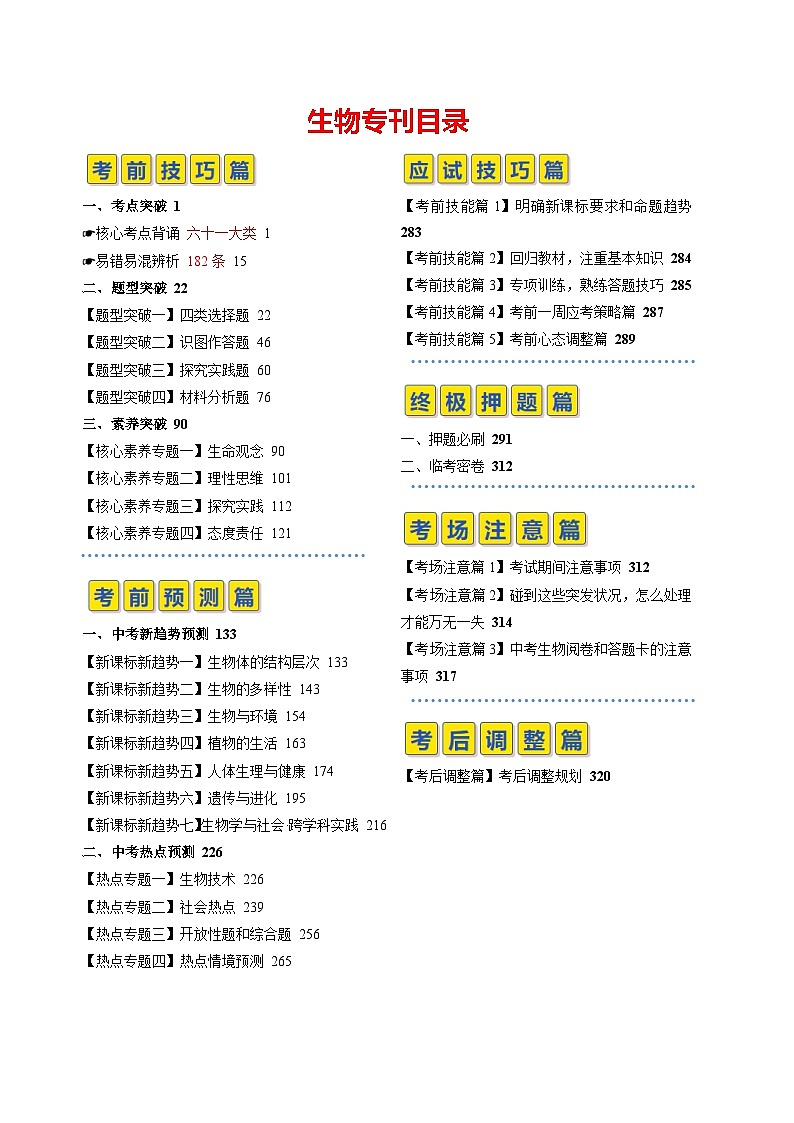 2024年中考考前最后一课-生物 讲义01