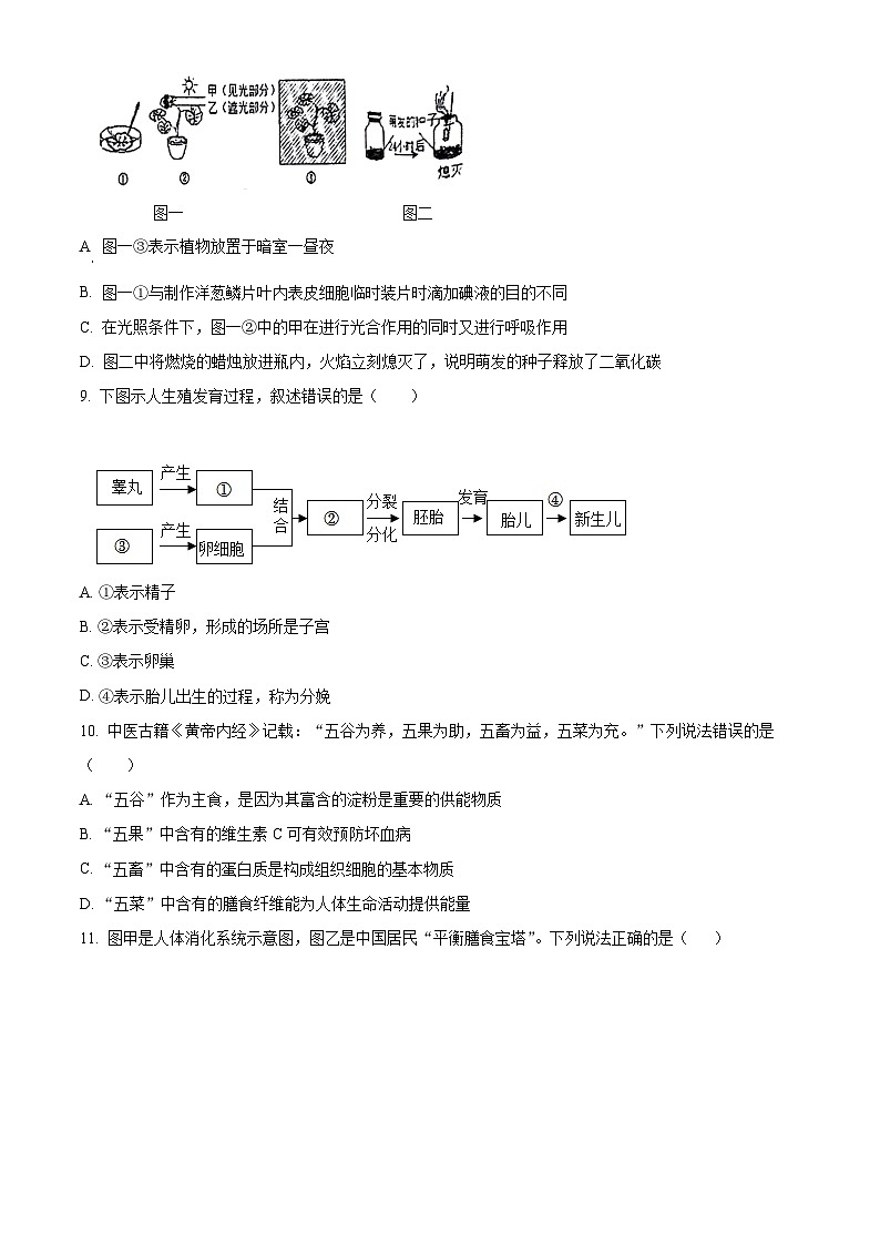 2024年山东省临沂市罗庄区中考二模生物试题（学生版+教师版）03