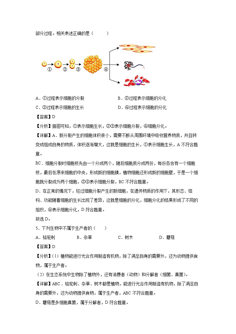 卷05-备战2024年中考生物全真模拟押题卷（深圳卷）生物试卷（解析版）03
