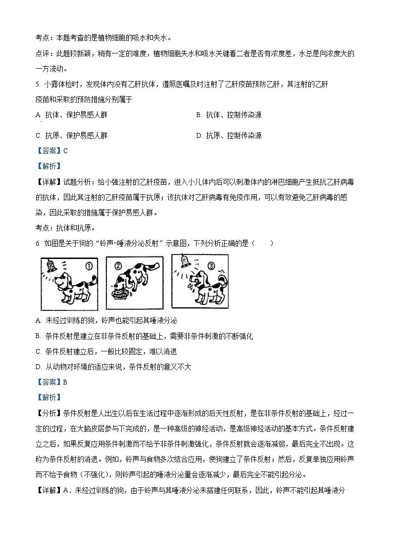 2024年江苏省盐城市响水县生物中考二模试题（学生版+教师版）03