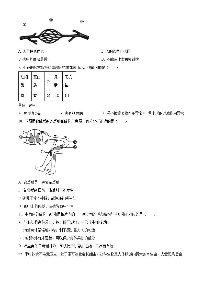 2024年湖南省常宁市中考三模生物试题（学生版）第3页