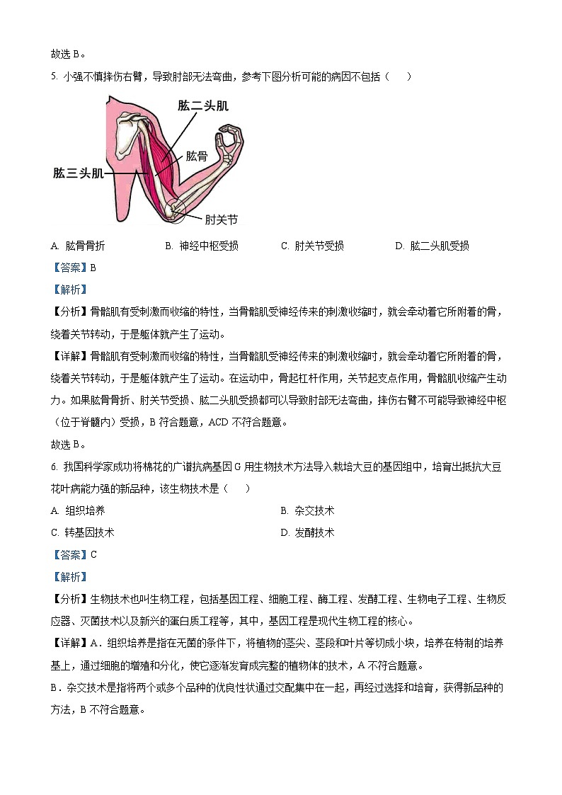 2024年山东省日照市新营中学中考二模生物试题（学生版+教师版）03