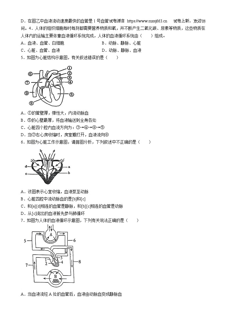23，山西大学附属中学校2023-2024学年七年级下学期5月月考生物试题(无答案)第2页