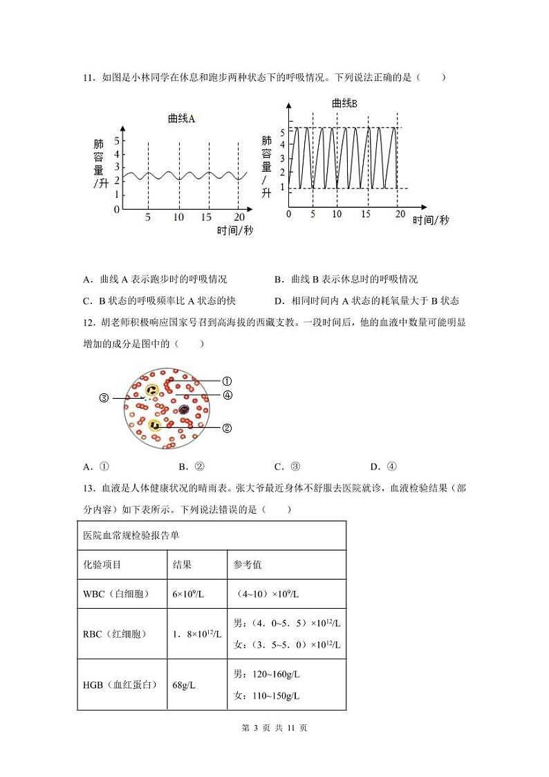 2022-2023学年深圳市龙岗区七年级下学期末生物试卷03