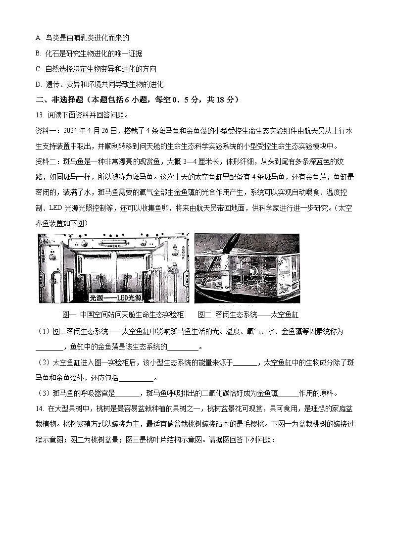 2024年辽宁省锦州市八年级中考二模生物试题（学生版）第3页