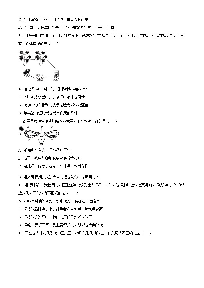 2024年山东省临沂市临沭县中考二模生物试题（学生版+教师版）03