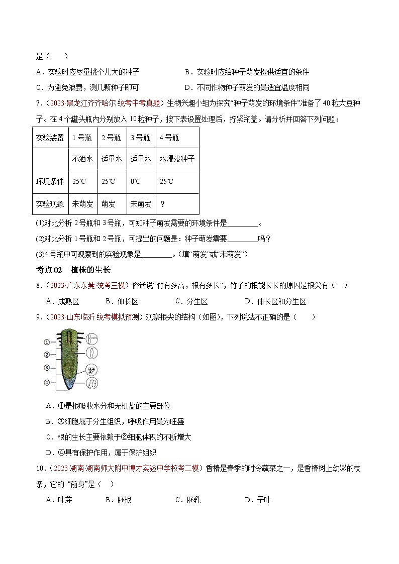 专题05 被子植物的一生-备战2024年中考生物一轮复习考点帮（全国通用）（原卷版）第2页
