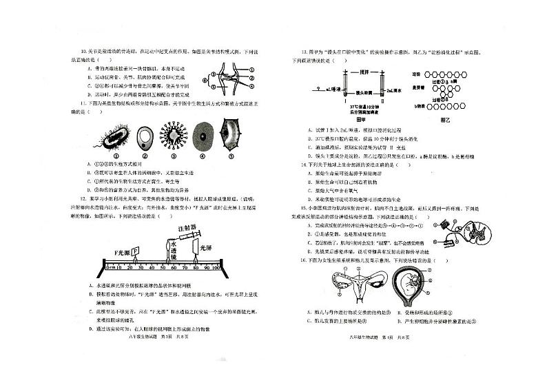 2024年山东省枣庄市薛城区中考三模生物试题第2页