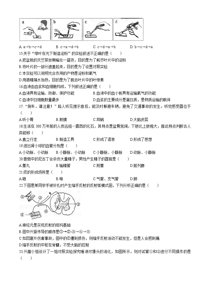 广东省汕头市潮南区陈店实验2023-2024学年八年级下学期6月月考生物试题第3页