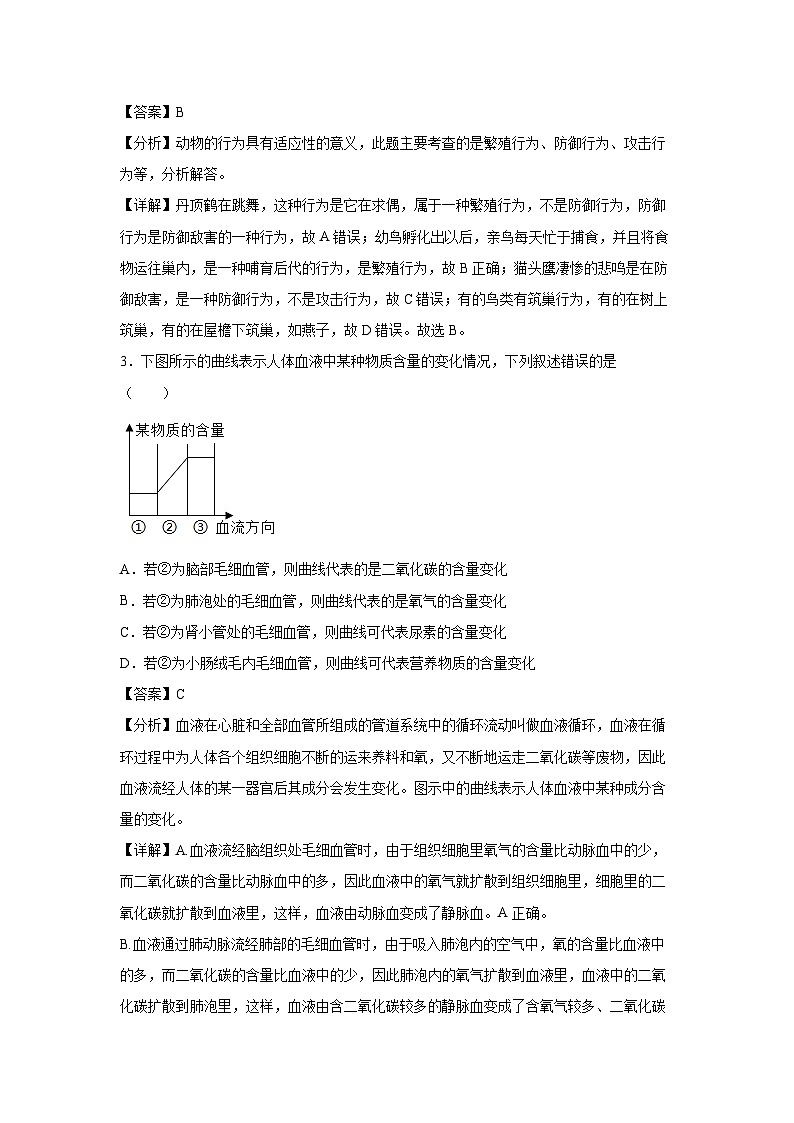 生物：卷03-备战2024年中考生物全真模拟押题卷（福建卷）（解析版）02