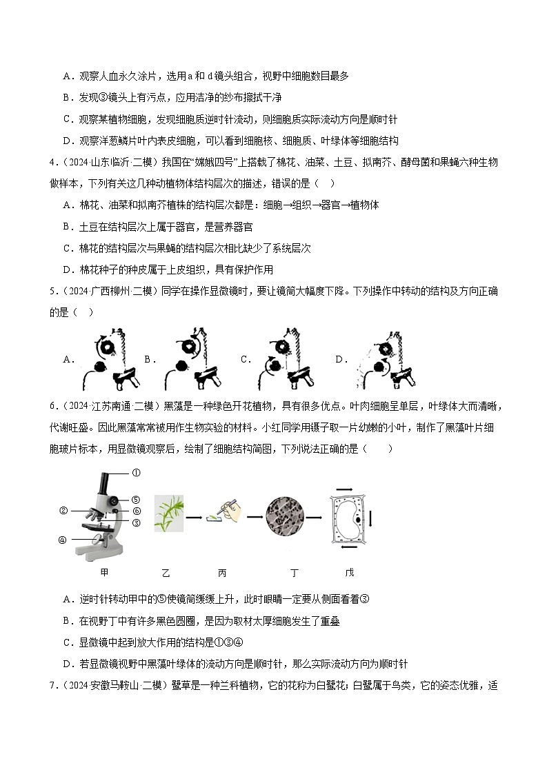 专题02 生物体的结构层次(试卷版)第2页