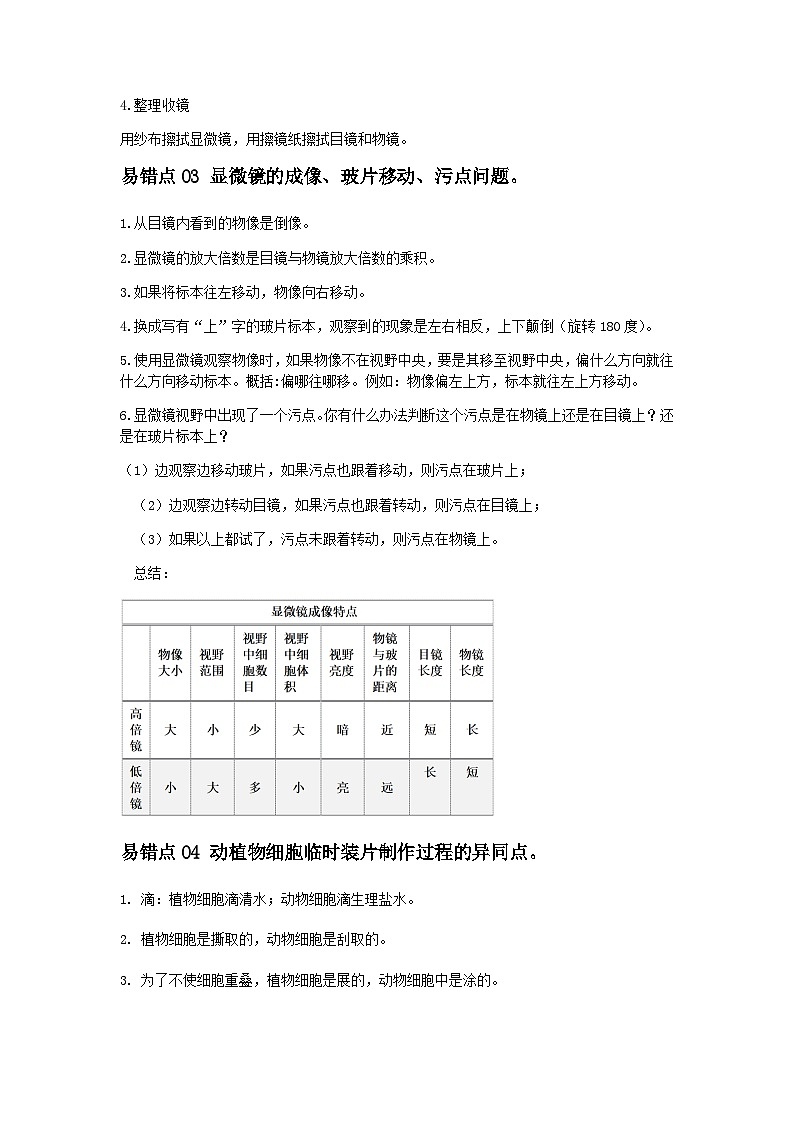 易错点02 生物体的结构层次-2024年中考生物考试易错题（原卷版）第2页