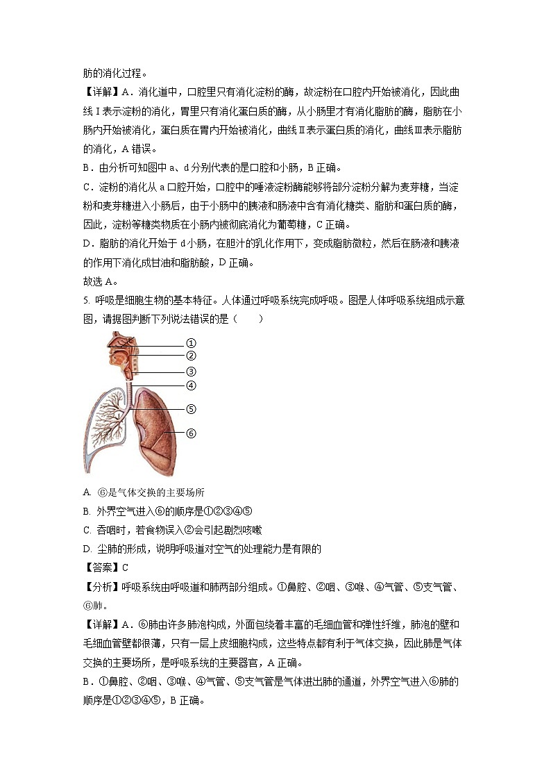 生物：湖北省鄂州市鄂城区2022-2023学年七年级下学期期末试题（解析版）03