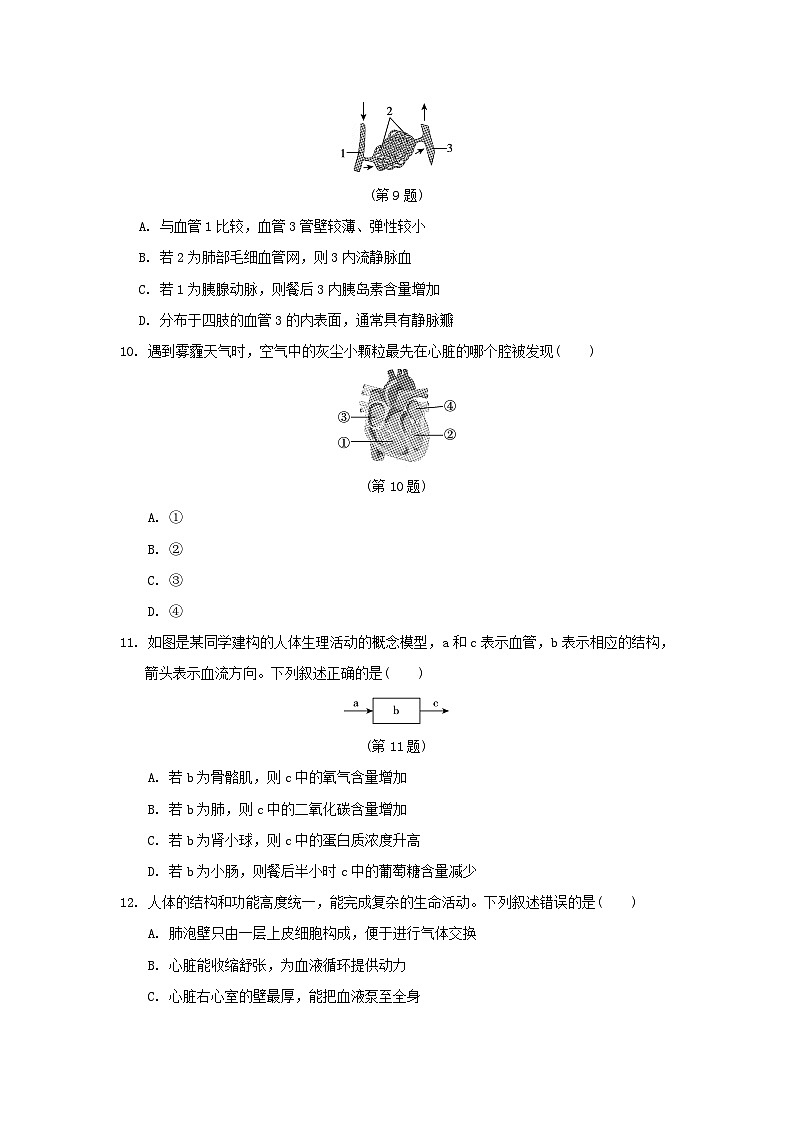 2024七年级生物下学期期末学情评估试卷1（附答案人教版）03