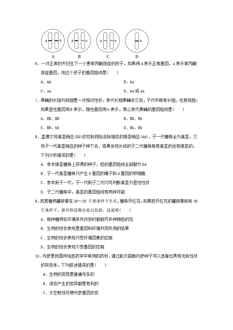 福建省2024八年级生物下册第七单元生物圈中生命的延续和发展第二三章学情评估试卷（附答案人教版）第2页