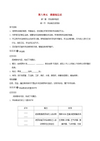 八年级下册第八单元 健康地生活第一章 传染病和免疫第一节 传染病及其预防学案