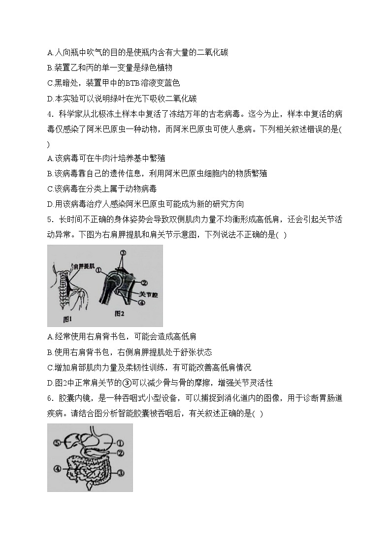 山东省菏泽市成武县2024届九年级下学期中考二模生物试卷(含答案)02