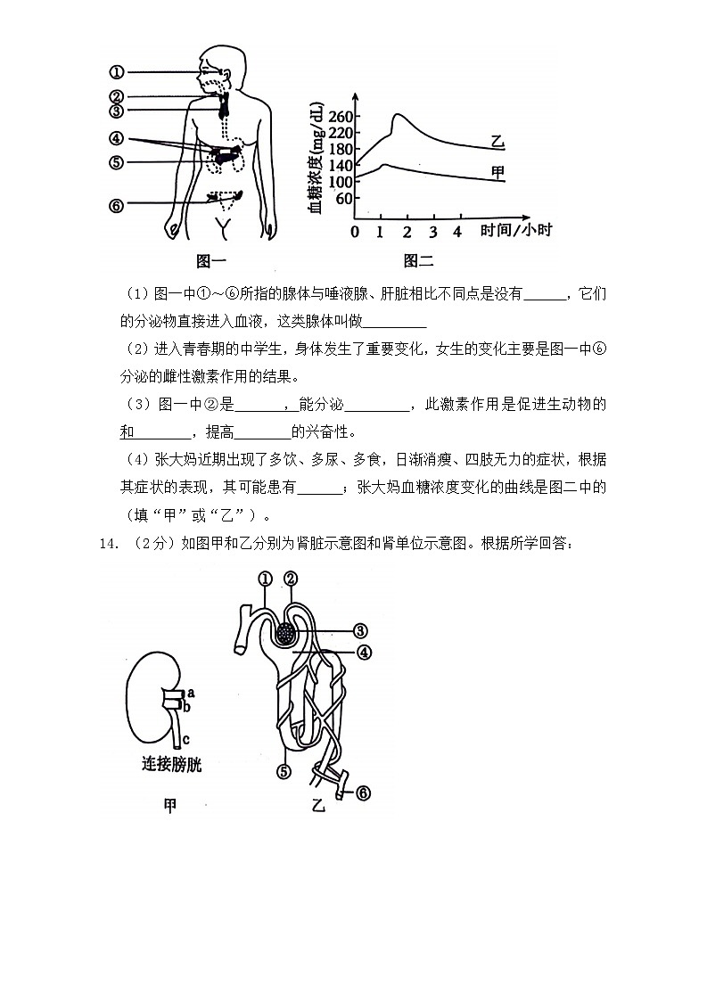 辽宁省沈阳市康平县2023-2024学年七年级下学期第三次月考生物试卷(1)第3页
