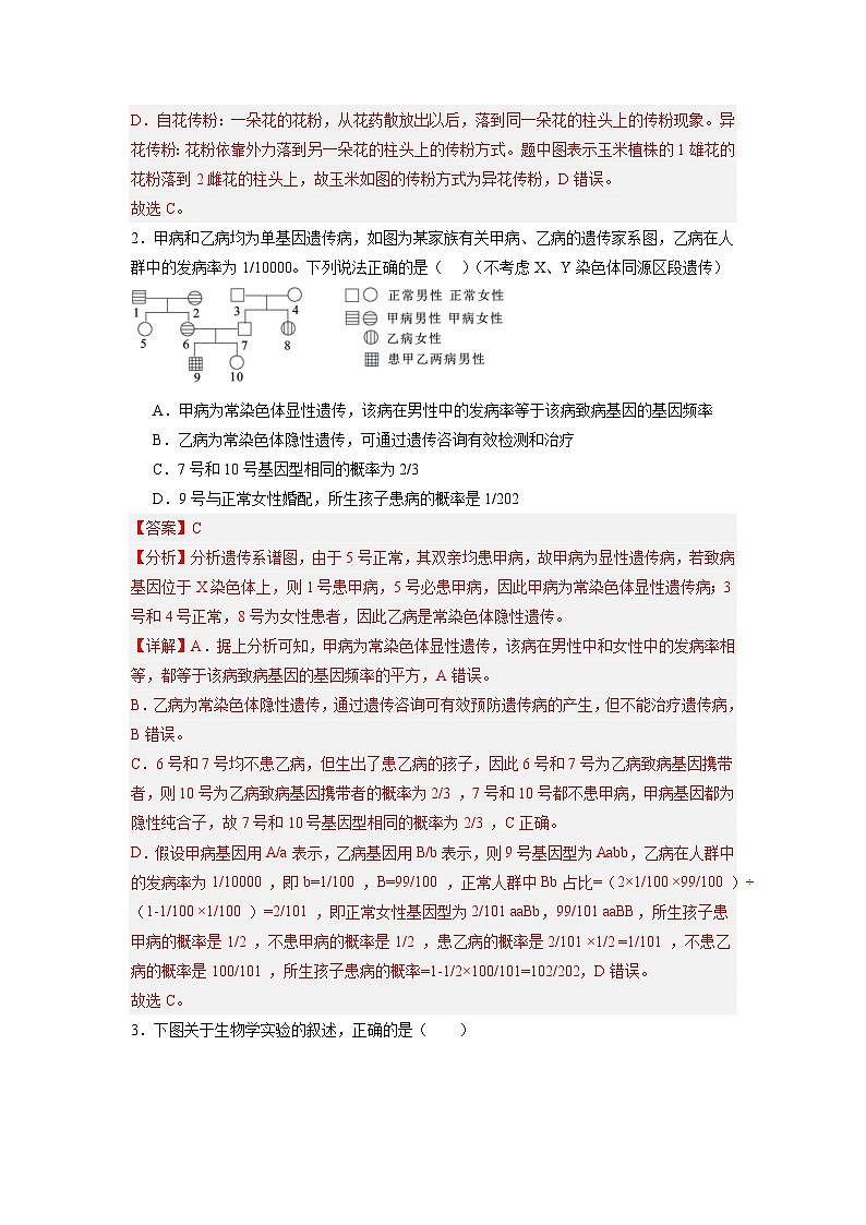 卷05-2024年中考生物考前冲刺模拟卷（山西专用）（解析版）02