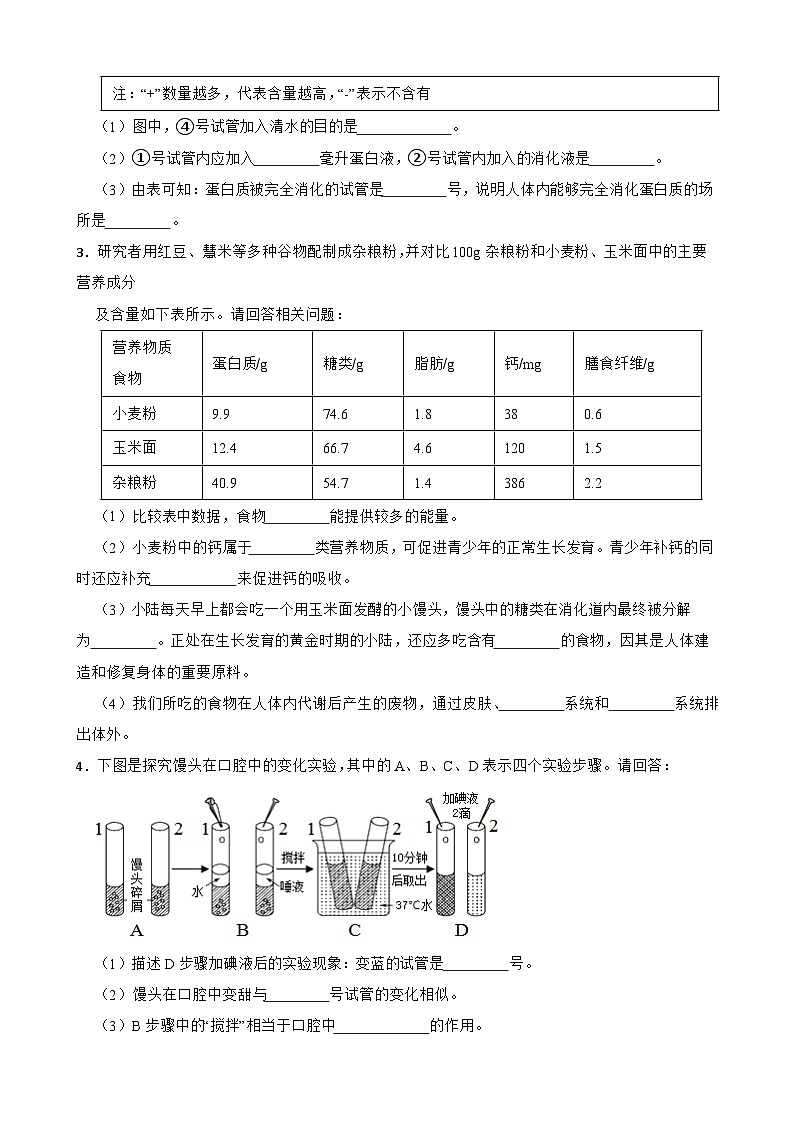 2023-2024学年七年级下册期末必刷题训练：实验探究题（含答案）第2页