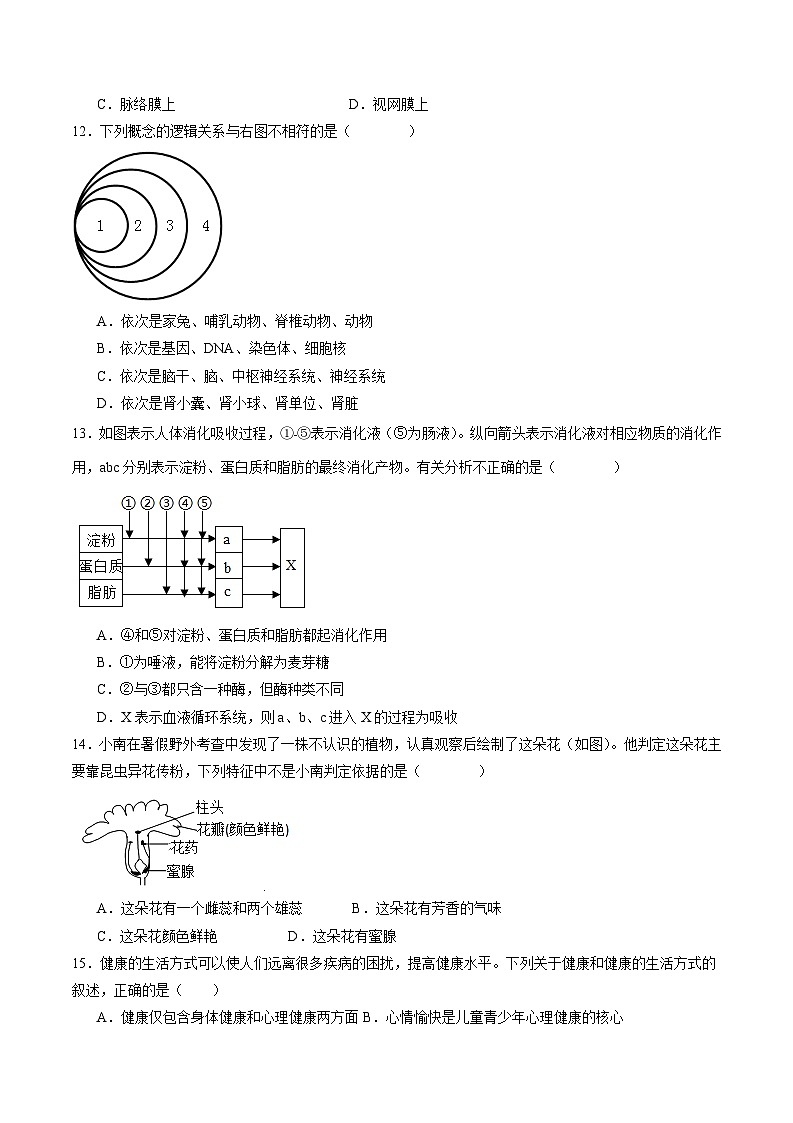 卷05-备战2024年中考生物全真模拟押题卷（南通卷）（试卷版+解析版）03