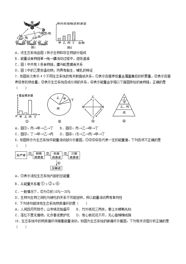 山东省菏泽市鲁西新区2023-2024学年八年级下学期第二次月考（6月）生物试题(无答案)02