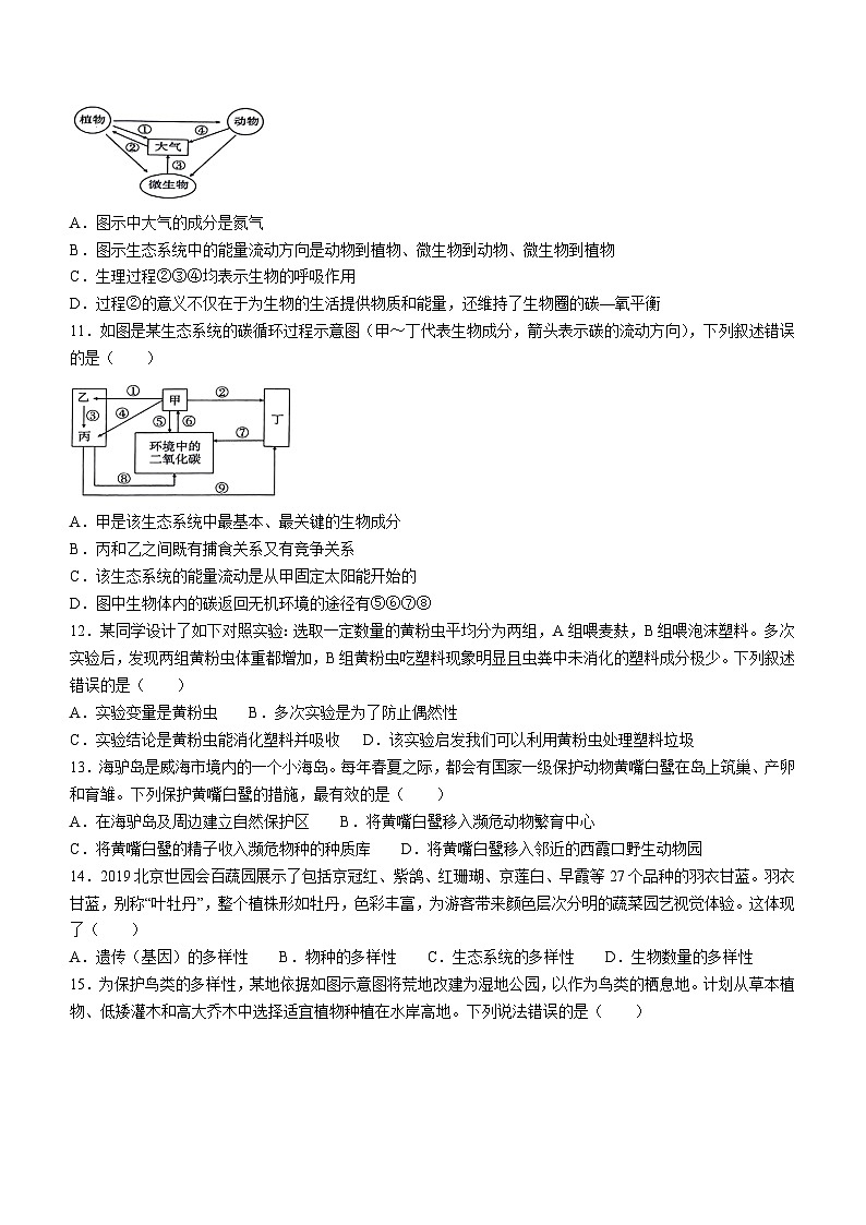 山东省菏泽市鲁西新区2023-2024学年八年级下学期第二次月考（6月）生物试题(无答案)03