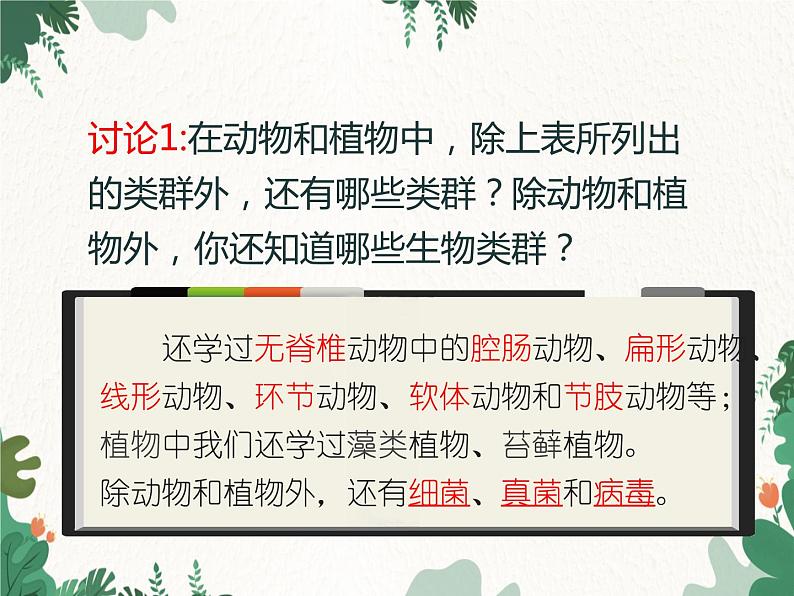 鲁科版（五四制）生物八年级下册 第九单元第二章第一节认识生物的多样性课件第7页