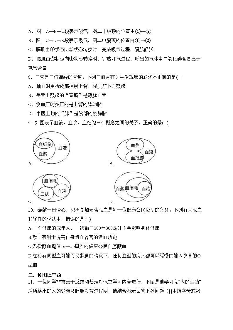湖北省内地西藏班（校）2023-2024学年七年级下学期4月期中考试生物试卷(含答案)第2页