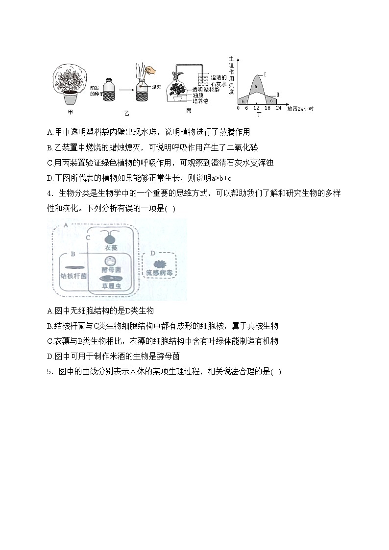 山东省菏泽市成武县2024届九年级下学期中考三模生物试卷(含答案)02
