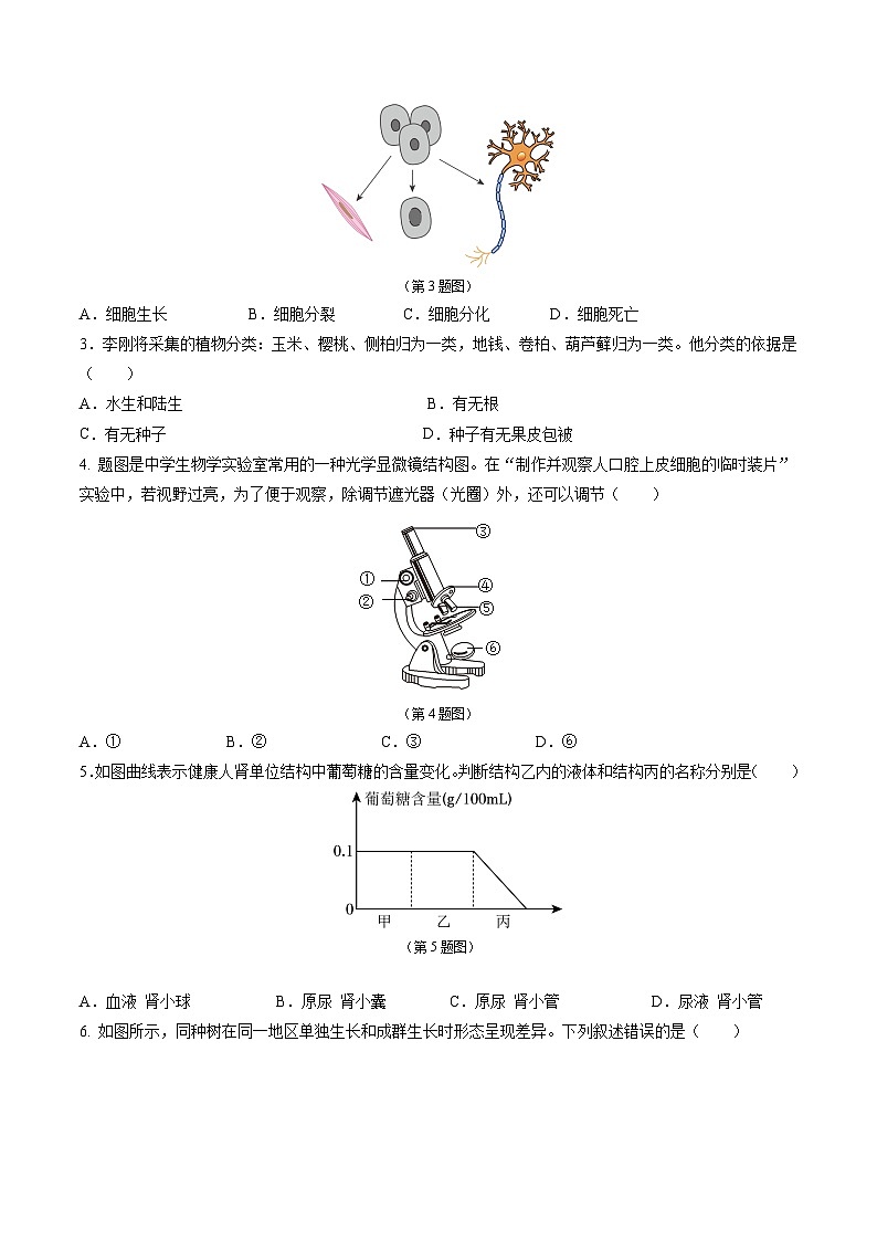 2024年中考生物第三次模拟考试（济南卷）02