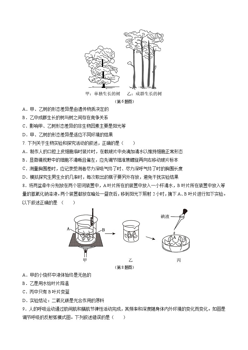 2024年中考生物第三次模拟考试（济南卷）03