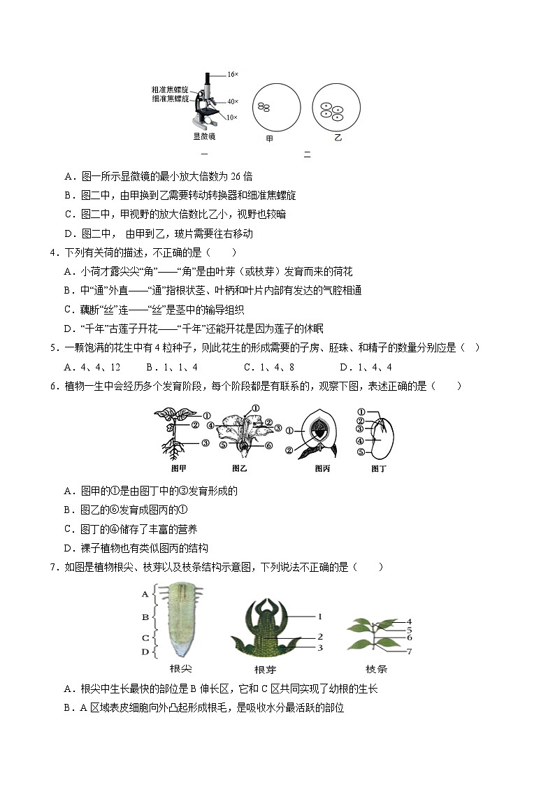 2024年中考生物押题预测卷（深圳卷）-（含考试版、答案、解析和答题卡）02