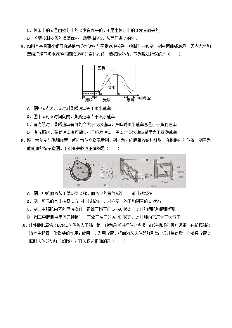 2024年中考生物押题预测卷（深圳卷）-（含考试版、答案、解析和答题卡）03
