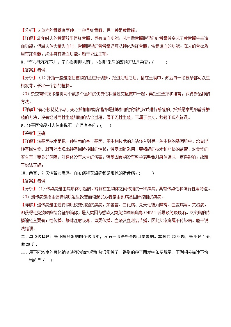 生物（南京卷）（全解全析）第3页