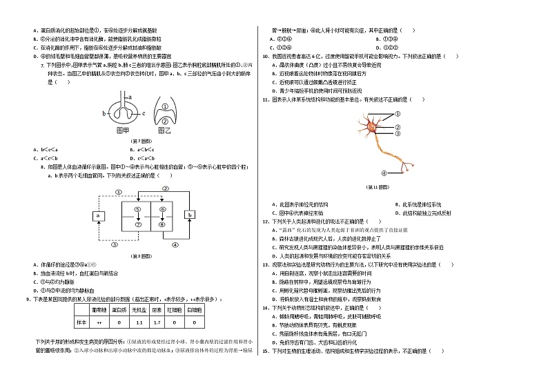 2024年中考生物第二次模拟考试（吉林卷）02